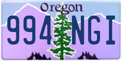 OR license plate 994NGI