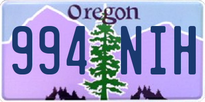 OR license plate 994NIH