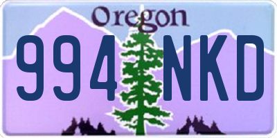 OR license plate 994NKD