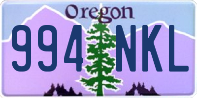 OR license plate 994NKL