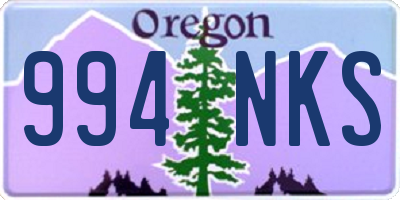 OR license plate 994NKS