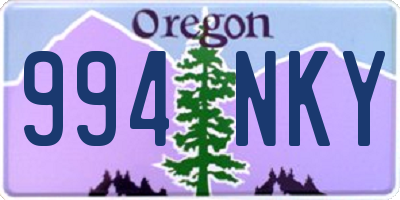 OR license plate 994NKY