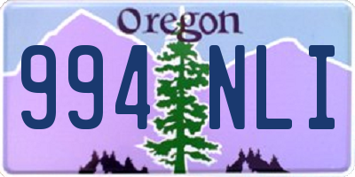 OR license plate 994NLI