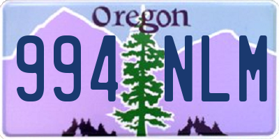 OR license plate 994NLM