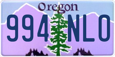 OR license plate 994NLO