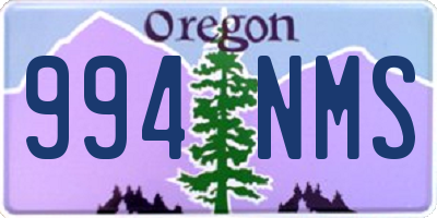 OR license plate 994NMS