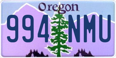 OR license plate 994NMU