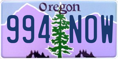 OR license plate 994NOW