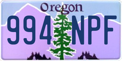 OR license plate 994NPF