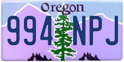 OR license plate 994NPJ