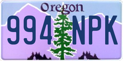 OR license plate 994NPK