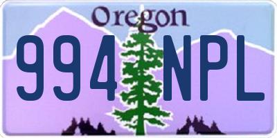 OR license plate 994NPL