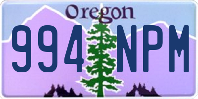 OR license plate 994NPM