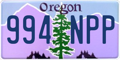OR license plate 994NPP