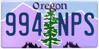 OR license plate 994NPS