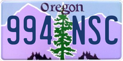 OR license plate 994NSC