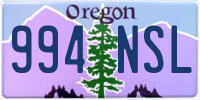 OR license plate 994NSL