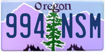 OR license plate 994NSM