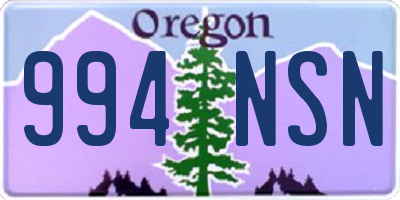 OR license plate 994NSN