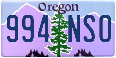 OR license plate 994NSO