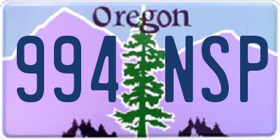 OR license plate 994NSP