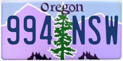 OR license plate 994NSW