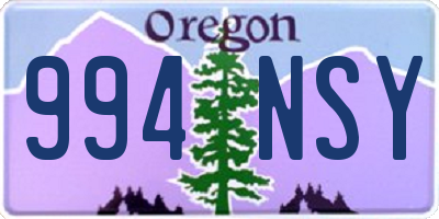 OR license plate 994NSY