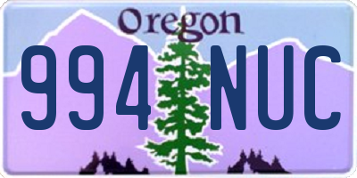 OR license plate 994NUC