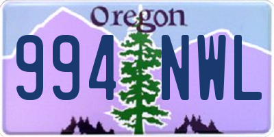 OR license plate 994NWL
