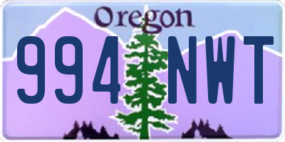 OR license plate 994NWT
