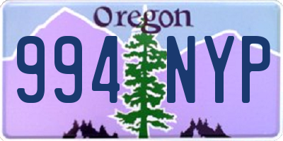 OR license plate 994NYP