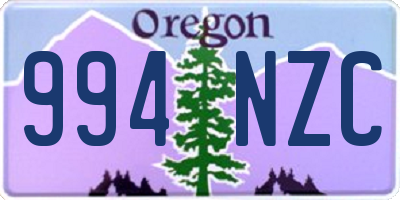 OR license plate 994NZC