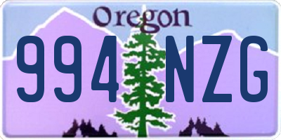 OR license plate 994NZG