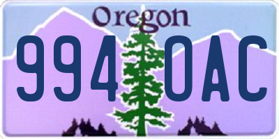 OR license plate 994OAC