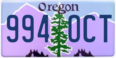 OR license plate 994OCT