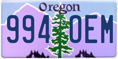 OR license plate 994OEM