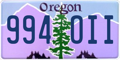 OR license plate 994OII
