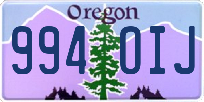 OR license plate 994OIJ