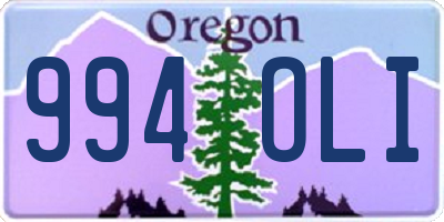 OR license plate 994OLI