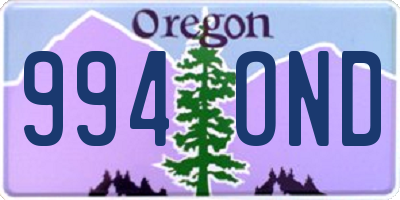 OR license plate 994OND