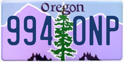 OR license plate 994ONP