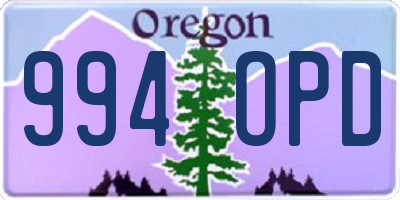 OR license plate 994OPD