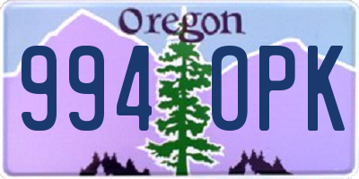 OR license plate 994OPK