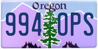 OR license plate 994OPS