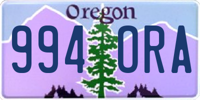 OR license plate 994ORA