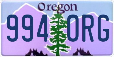 OR license plate 994ORG