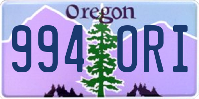 OR license plate 994ORI