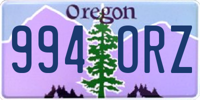 OR license plate 994ORZ