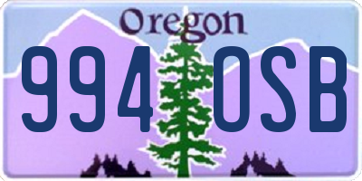 OR license plate 994OSB
