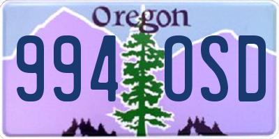 OR license plate 994OSD